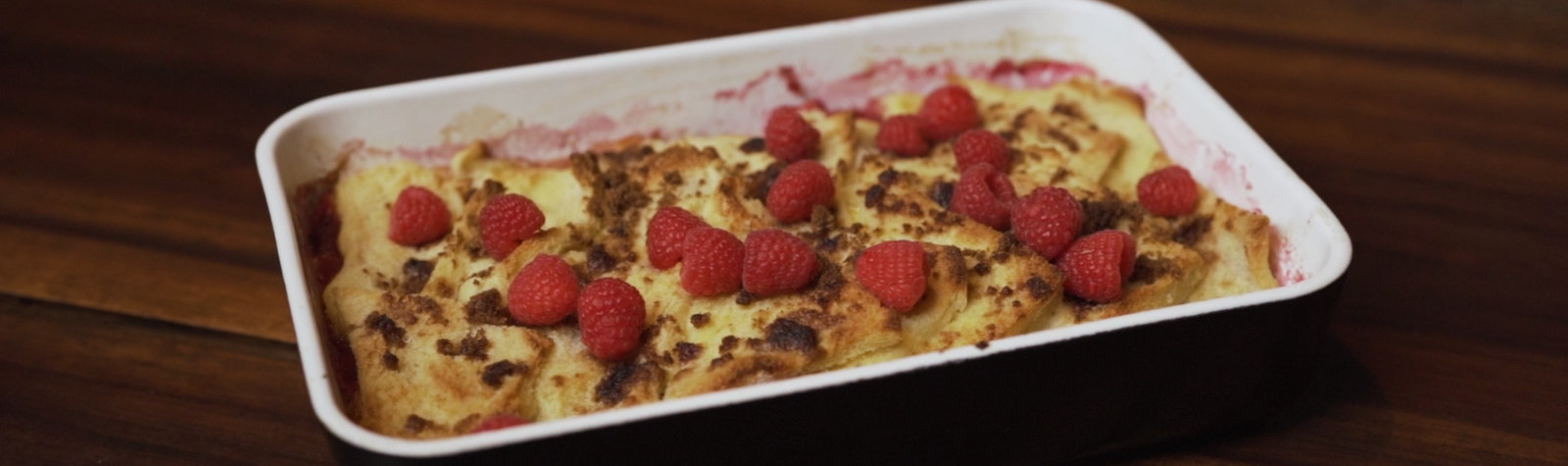 Rhubarb Bread and Butter Pudding Recipe